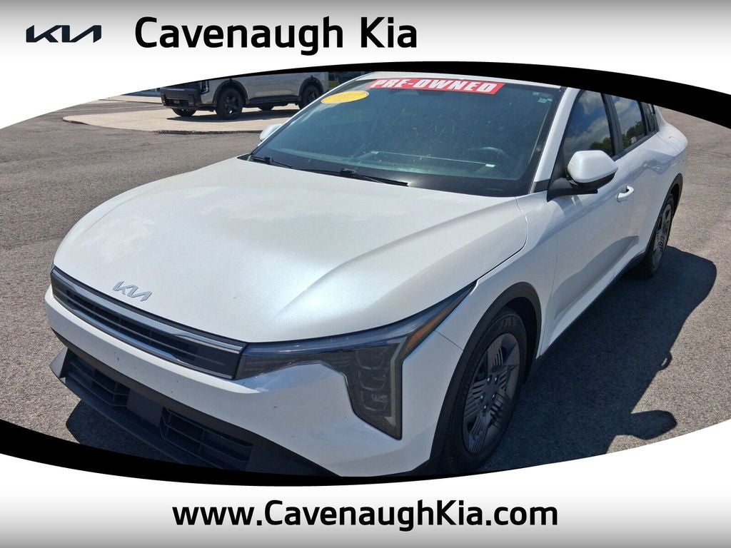 2025 Kia K4 LX in Snow White Pearl — front three-quarter view